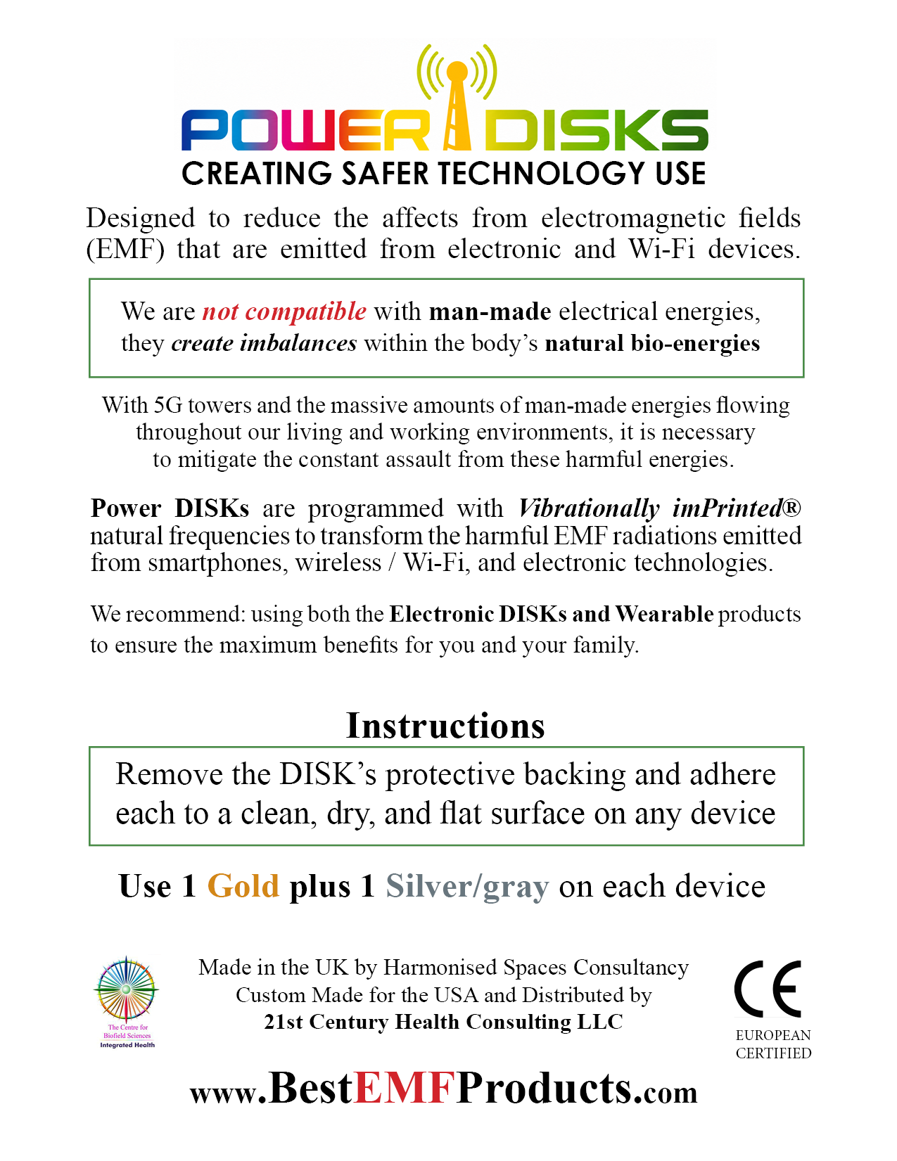 Electronic DISKs for: 1 to 5 Devices
