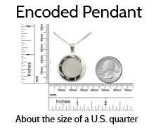 Encoded EMF Protection Pendant - Size Comparison View