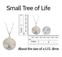 Deluxe Silver EMF Pendant - Tree of Life Design Small Size Comparison View