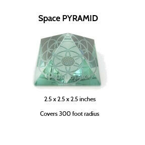 Space Pyramid w/dimensions 2.5 X 2.5 X 2.5 inches