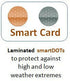 Laminated SmartDOTs on a Card